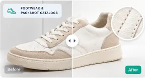 Footwear packshot clipping path and contact shadow proof