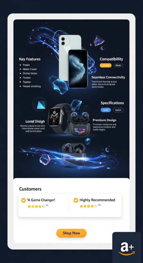 Amazon A+ Content design for Tech Gadgets